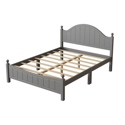 NicBex Modern Queen Size Wood Bed Frame with Headboard for Adults,Boys,Girls,Gray