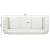 Kumasinova 84.65" Chesterfield Sofa with Rolled Arm, Modern PU Leather 3 Seater Sofa Couch, Upholstered Vintage Couch for Living Room - 3 of 4