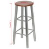 vidaXL Bar Stools 2 pcs Metal with MDF Seat - 4 of 4
