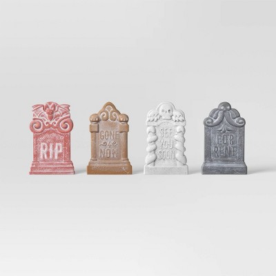 4pk 16.73" Tombstones Halloween Decorative Prop Brick Toned - Hyde and EEK! Boutique™