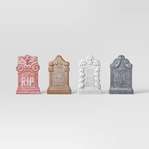 4pk 16.73" Tombstones Halloween Decorative Prop Brick Toned - Hyde and EEK! Boutique™ - 1 of 4
