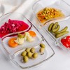 Slickblue Versatile Cristalline Glass Sectional Platter – Bake & Serve, Heat-Resistant with Feet, Two Size Options - 4 of 4