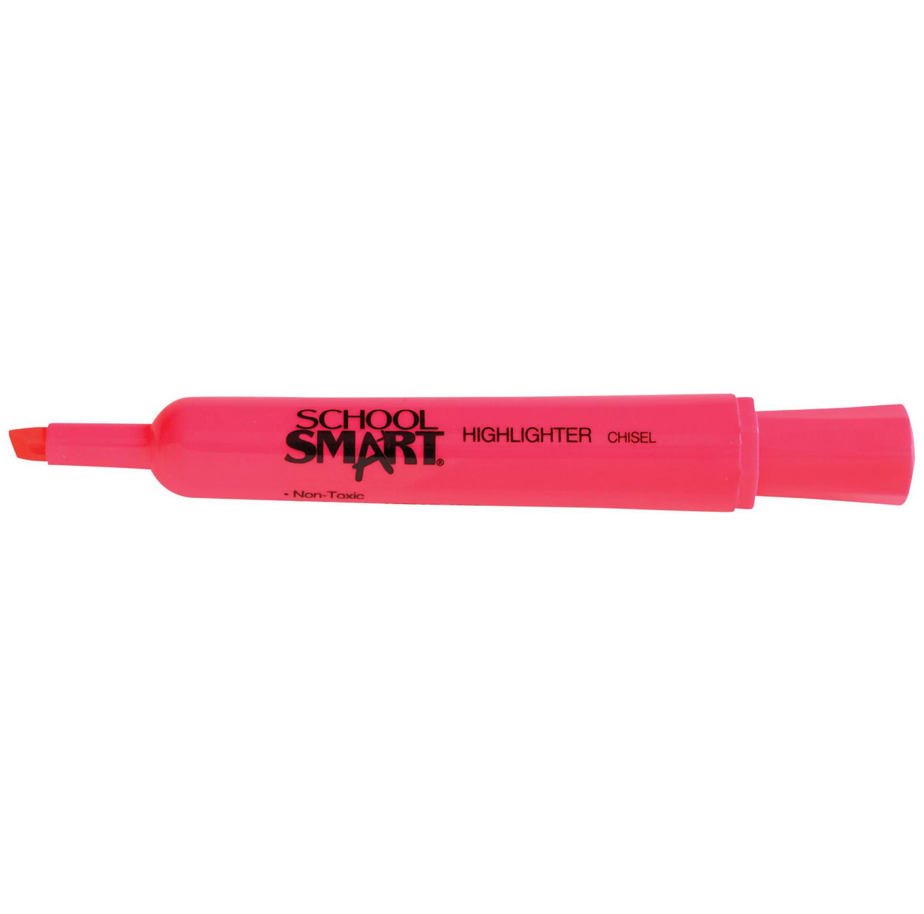 School Smart Tank Style Highlighters, Chisel Tip, Pink, Pack of 12