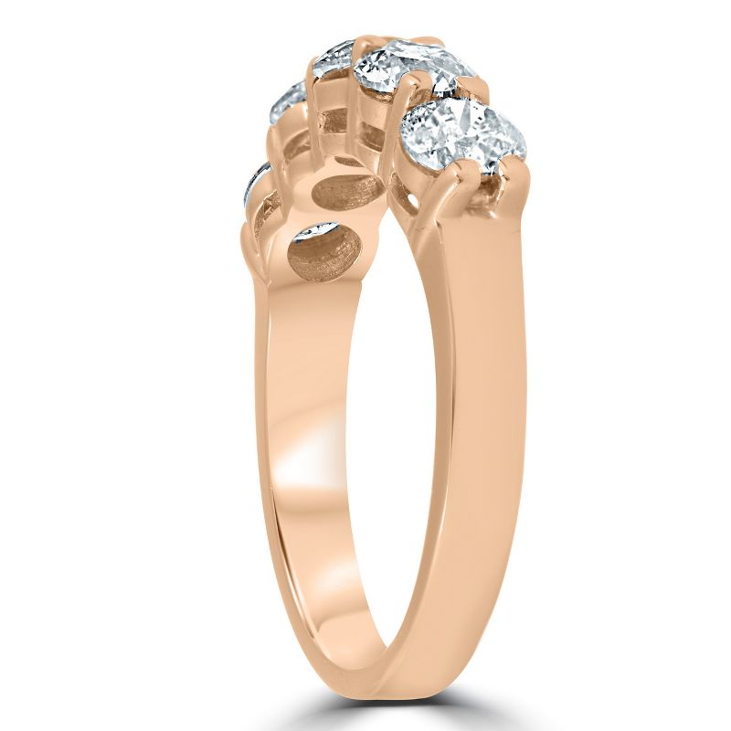 Pompeii3 2 Ct Five Stone Diamond Wedding Ring Anniversary Womens Band 14k Rose Gold, 2 of 5