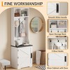 77" Coat Rack Freestanding, Entryway Hall Tree with Shoe Storage, 5 Hooks, 2 Open Cubbies & Shoe Cabinet - 4 of 4
