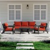 WestinTrends Avalon Outdoor 6-Piece Modular Sectional Patio Furniture Sofa Set, Black/Orange - 2 of 4