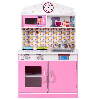 Aghana Digitals Kids' Wooden Pretend Cooking Kitchen Set with MDF Sturdy Build, Realistic