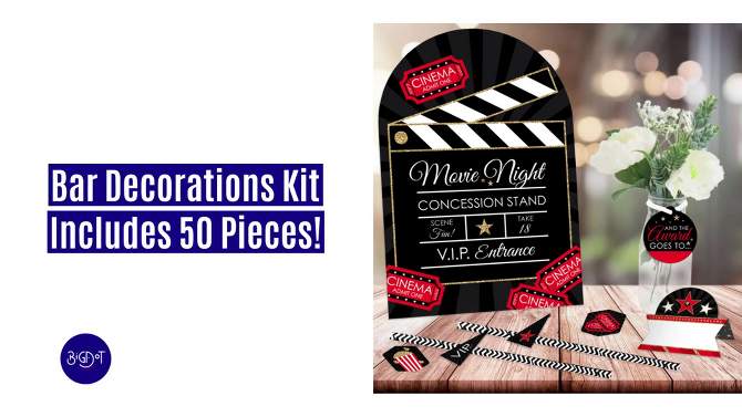 Big Dot of Happiness Red Carpet Hollywood - DIY Movie Night Party Concession Signs - Snack Bar Decorations Kit - 50 Pieces, 2 of 10, play video