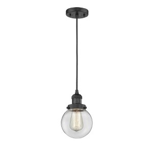 Beacon - 1 Light Cord Hung Mini Pendant In Industrial Style-9.5 Inches Tall and 6 Inches Wide - 1 of 2