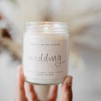 Wedding 9oz Clear Jar Soy Candle with Spa Day Scent