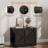 Homhougo Cat Litter Box Enclosure, Hidden Litter Box Furniture for Cats, Wooden Litter Box Enclosure Furniture, Side End Table - 4 of 4