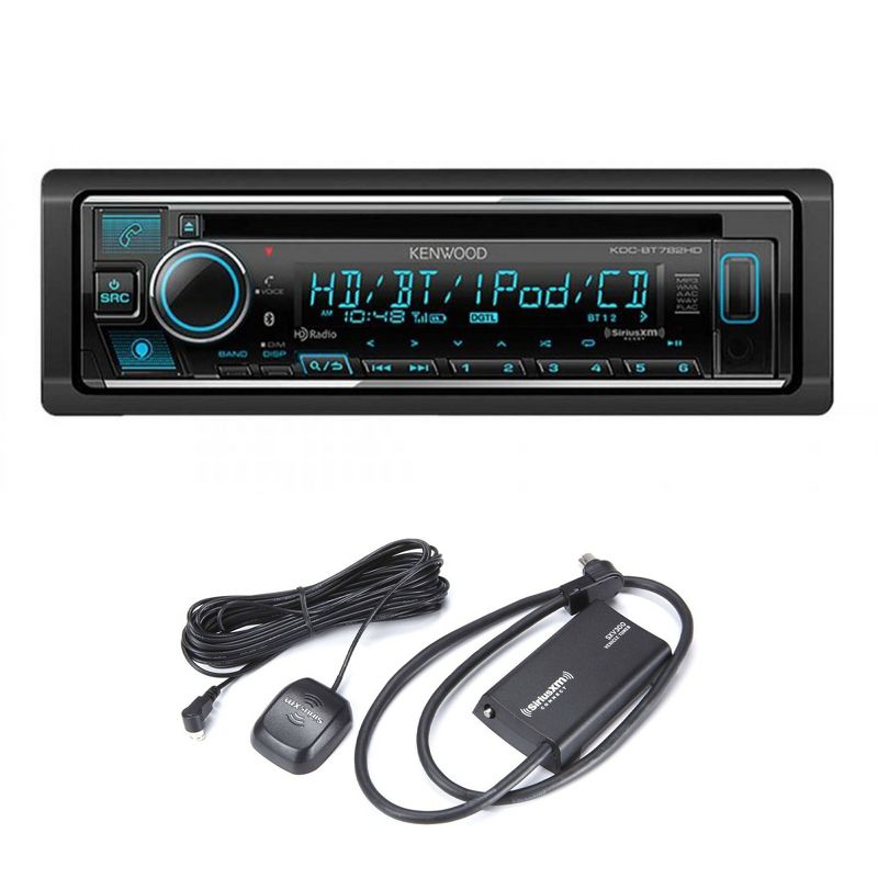 Kenwood KDC-BT782HD CD Receiver with Bluetooth with a Sirius XM SXV300v1 Connect Vehicle Tuner Kit for Satellite Radio, 1 of 6