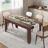 Farmhouse Dining Table - 71" Rustic Brown Wooden Kitchen Table with Sturdy Frame, Seats 6-8 People for Dining Room & Kitchen - 3 of 4