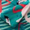 Moda at Home Flamingos Palm Velour Beach Towel - 3 of 3
