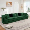Aukfa 106" Fluffy Teddy Fabric Oversized Modular Sectional 3-Seats Sofa with L-Shaped Chaise for Living Room,Camel - 4 of 4