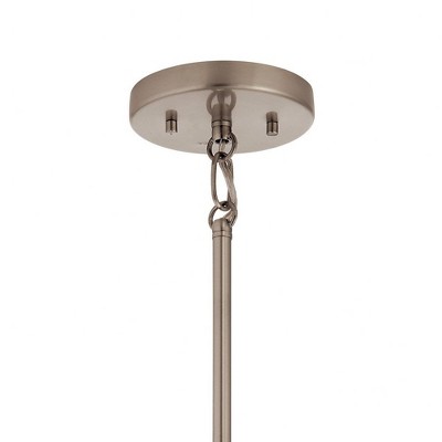 Darton 13.75" 3-Light Convertible Pendant with Clear Glass and Pewter Finish