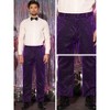 Lars Amadeus Men's Straight Leg Party Nightclub Glitter Metallic Dress Trousers - 4 of 4