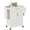 HOMCOM Rolling Kitchen Island Utility Trolley, Storage Cart on Wheels With Drawer - 4 of 4