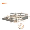 Twin to King Wooden Daybed with Twin Size Trundle Bed and Two Storage Drawers, Extendable Bed Frame, Sofa Bed for Bedroom Living Room - 3 of 4