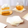 Juvale 100 Pack White and Gold Paper Napkins - 3-ply Disposable Cocktail Napkins for Wedding Reception, Bridal Shower, 5 In - 3 of 4