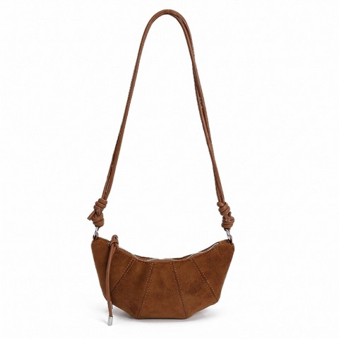 Сумки Alilang Soft Faux Suede Crossbody Shoulder Bag Adjustable Strap Compact Everyday Crescent Purse, Cherry Red