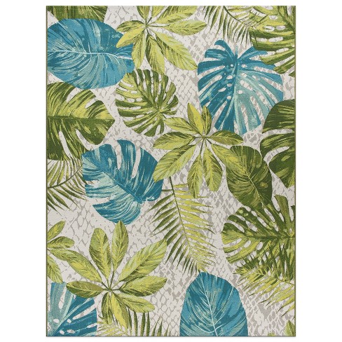 World Rug Gallery Contemporary Tropical Floral Indoor/outdoor Area Rug ...