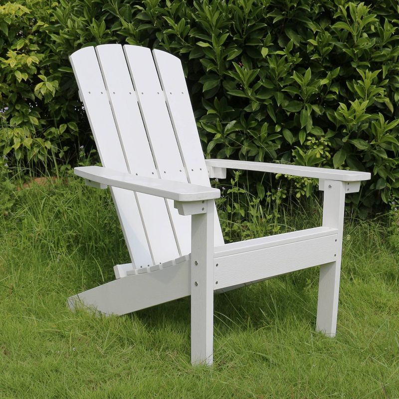Lakeside Faux Wood Adirondack Outdoor Portable Chair White - Merry Products, 2 of 10