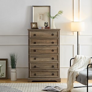 CAVINAS Dresser for Bedroom,Tall Dressers & Chest of Drawers Closet Organizers with 6 Drawer for Living Room,Entry and Hallway - 1 of 4