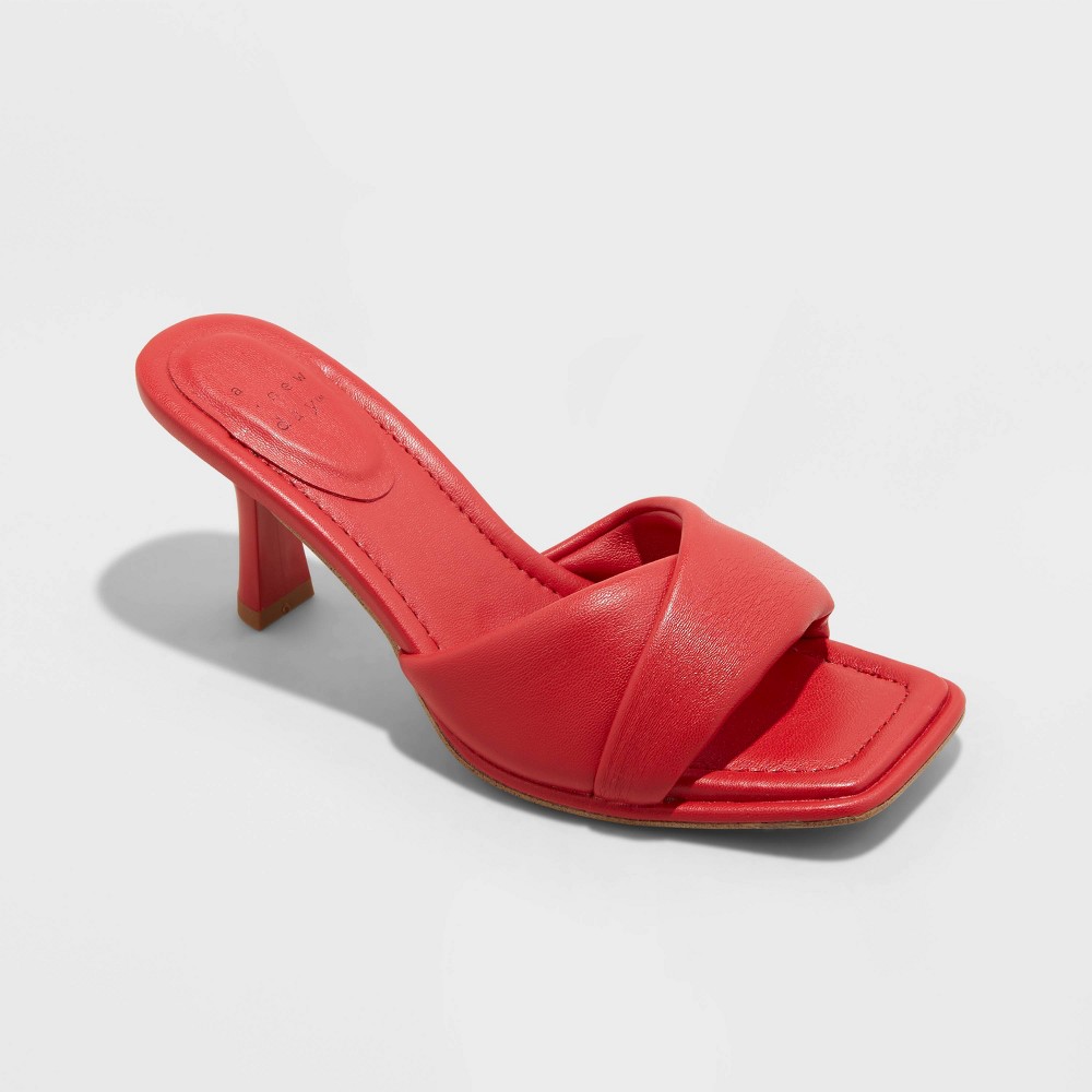 Women's Monica Mule Heels - A New Day™ Red 8.5