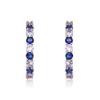 Luxurious Inside-Out Hoop Earrings Embellished with sapphire and Sparkling Cubic Zirconia for a Bold and Elegant Statement - 3 of 3