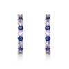 Luxurious Inside-Out Hoop Earrings Embellished with sapphire and Sparkling Cubic Zirconia for a Bold and Elegant Statement - image 3 of 3