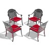 NicBex Aluminum Patio Dining Chairs Set of 2,Outdoor Chairs with Red Cushion and Black Frame,Kitchen Chairs for Dining Room,Patio - 2 of 4