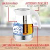 Brentwood 1.79-Qt. 1,100-Watt Cordless Glass Electric Kettle with Tea Infuser and Swivel Base - 3 of 4