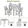 NicBex 5-Piece Counter Height Dining Set, Wooden Kitchen Table with Acrylic Crystal Trim & 4 Upholstered Chairs, Table Set, Dining Chairs Set - 2 of 4