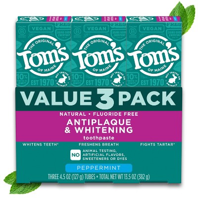 Tom's Of Maine Antiplaque And Whitening Natural Toothpaste - Peppermint ...