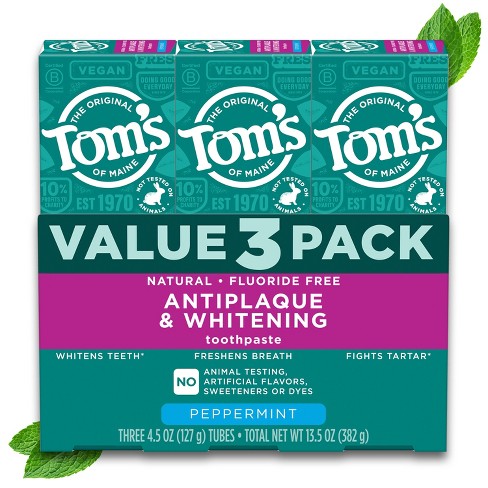 Tom's Of Maine Antiplaque And Whitening Natural Toothpaste - Peppermint ...