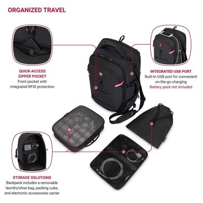 Рюкзаки SWISSGEAR Core Travel 22" Backpack - Charcoal Gray — фото 3