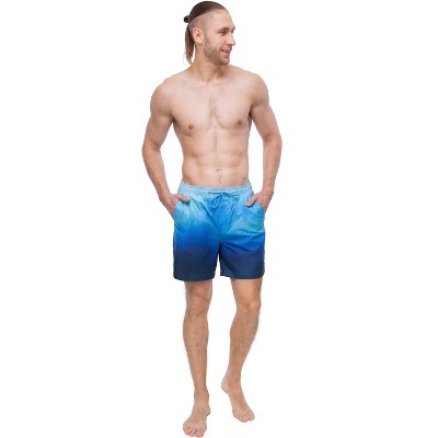 Rokka&Rolla Men's 7'' Tie Dye Swim Shorts with Compression Liner-Blue Wash, size Medium — фото 6