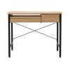 studio designs Ashwood Compact Home Office Desk with Drawers in Ashwood/Black: Laminated Writing Desk with Metal Frame, Keyboard Tray - 2 of 4
