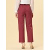 INSPIRE CHIC Women's Plaid Elastic Waist Casual Work Office Long Pants - 4 of 4