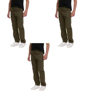 Canada Weather Gear 3-Pack Men’s Lightweight Cargo Pants – Elastic Waistband with Drawstring, Adjustable Hem, Relaxed Fit - 1 of 4