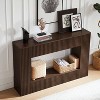 MOEPISY Modern Slatted Console Table, Narrow Entryway Table for Living Room or Hallway Walnut - 4 of 4