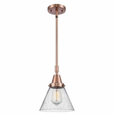 Cone - 1 Light Stem Hung Mini Pendant In Industrial Style-11.13 Inches Tall and 8 Inches Wide