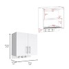 Vynxaria Modern Wall Storage Cabinet, 2 Doors, Broom Hangers, White - 3 of 4