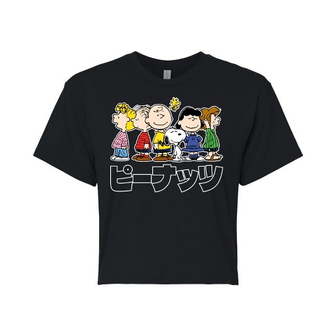 Women's - Peanuts - Cropped Graphic T-shirt : Target