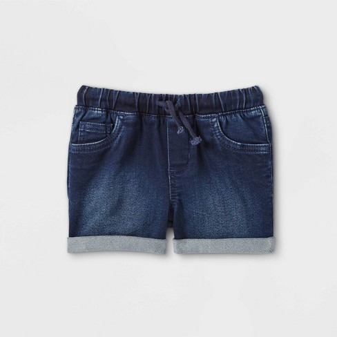 Toddler Girls' Pull-on Jean Shorts - Cat & Jack™ Dark Blue 4t : Target