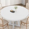 47" Round Pedestal Dining Table for 4 - Sturdy Wood w/ Sturdy Base, 4-Piece Tabletop for Kitchen/Dining/Living Room - 3 of 4