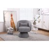 CAVINAS Fabric Swivel Chair, Accent Chair with Hidden 360° Swivel Base, Round Barrel Chair, Armchair for Living Room Bedroom - 3 of 4