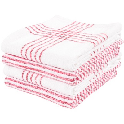 Pink Green Sage Cottage Stripe Kitchen Dish Towels New Cotton 3