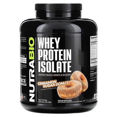 NutraBio Whey Protein Isolate, Cinnamon Sugar Donut, 5 lb (2,268 g)